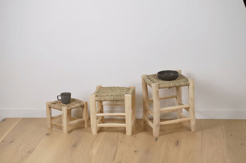 Moroccan beldi stool in wood
