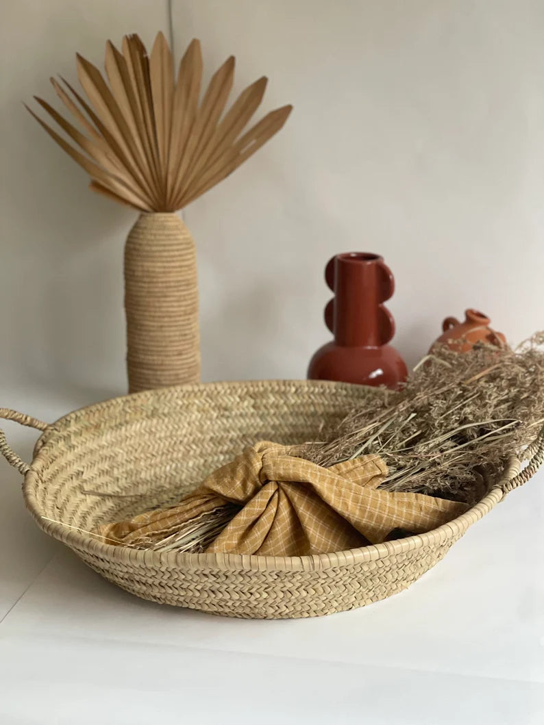 Large Palm Leaf Storage Basket K084