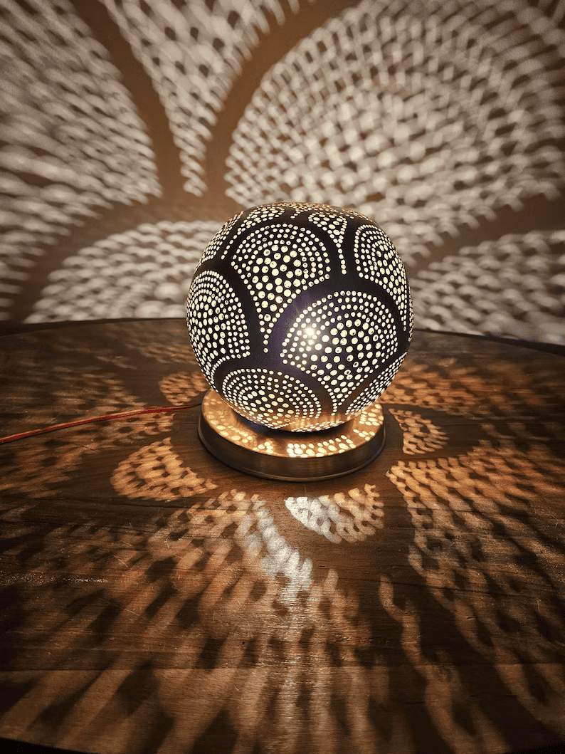 Moroccan brass table lamp L378