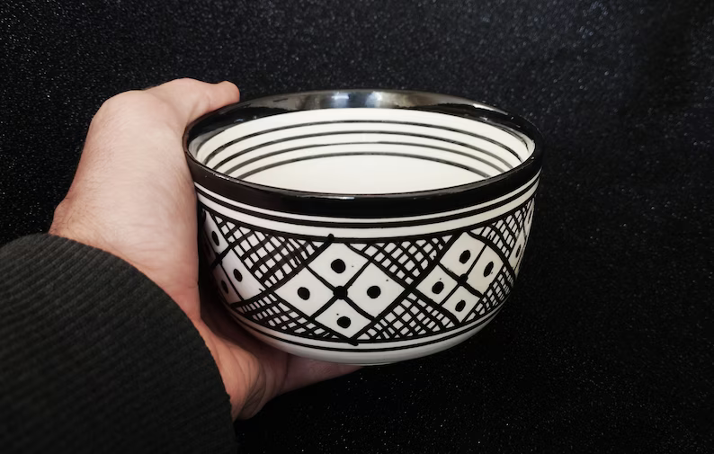 2 Moroccan Black Bowls C063