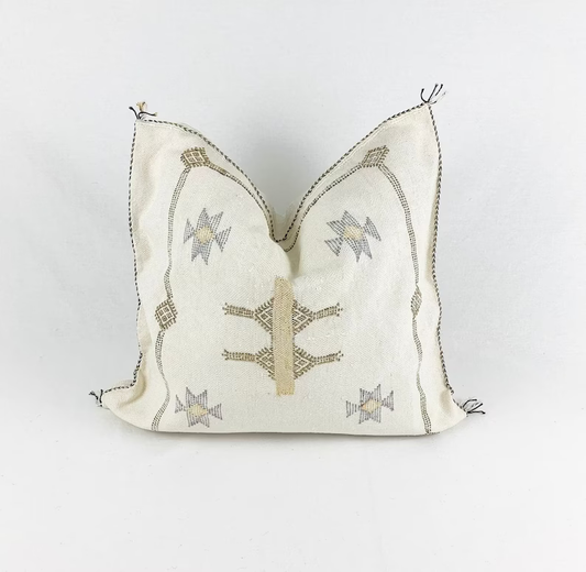 Moroccan White Pillow W040
